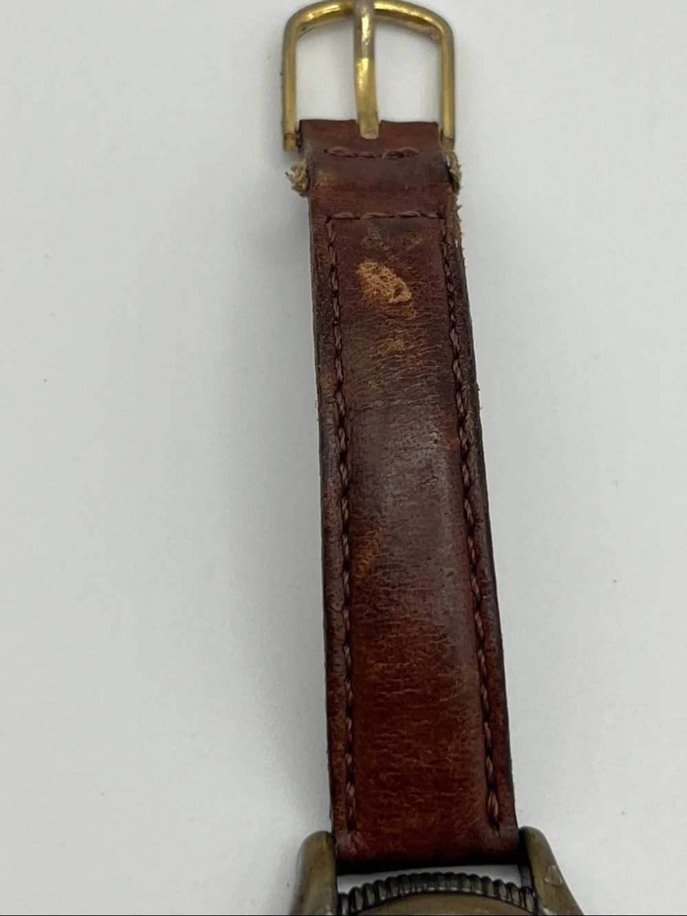 Carriage Women's Brown Leather Strap Watch with Brass-Tone Case